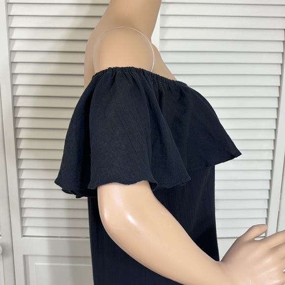 NWT De La Rosa Off the Shoulder Cotton Gauze Mini Dress Medium - Picture 5 of 10
